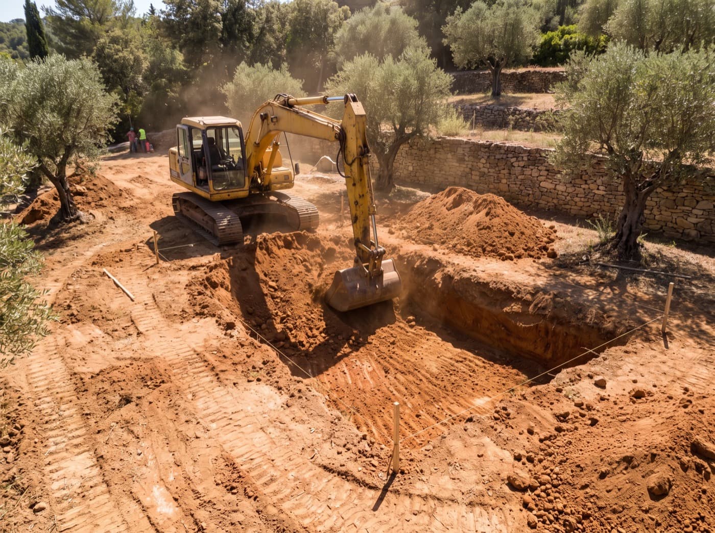Le jardin, avant / après — Pendant le chantier